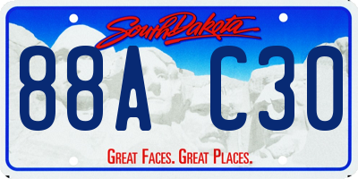 SD license plate 88AC30