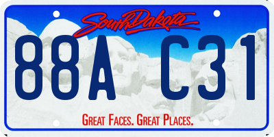 SD license plate 88AC31