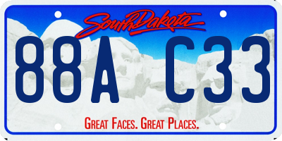 SD license plate 88AC33