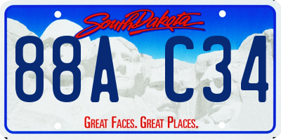 SD license plate 88AC34