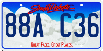 SD license plate 88AC36