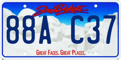 SD license plate 88AC37