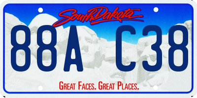 SD license plate 88AC38