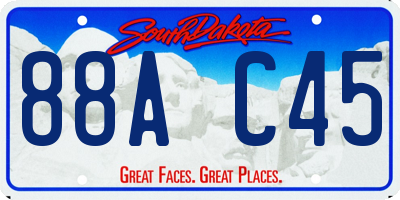 SD license plate 88AC45