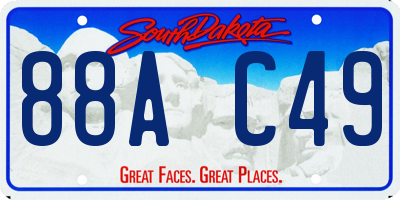 SD license plate 88AC49