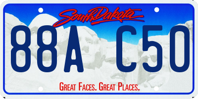 SD license plate 88AC50