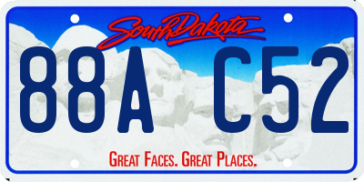 SD license plate 88AC52