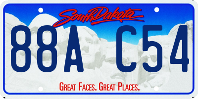 SD license plate 88AC54