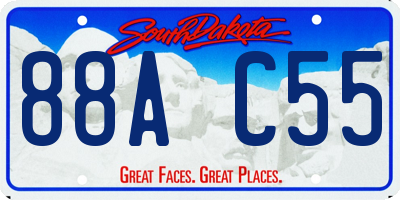 SD license plate 88AC55