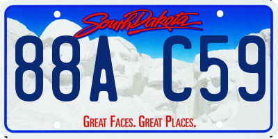 SD license plate 88AC59