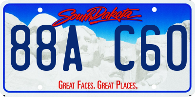 SD license plate 88AC60