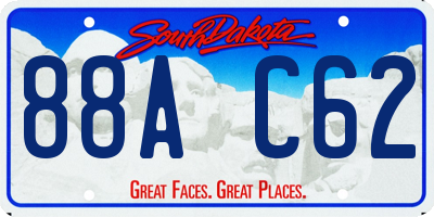 SD license plate 88AC62