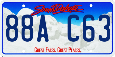 SD license plate 88AC63