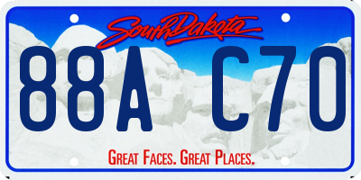 SD license plate 88AC70