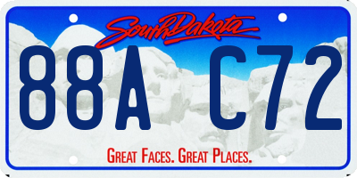 SD license plate 88AC72