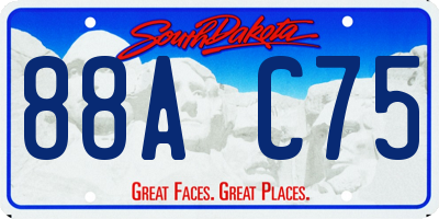 SD license plate 88AC75