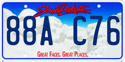 SD license plate 88AC76