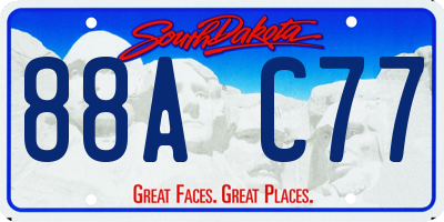 SD license plate 88AC77