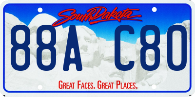 SD license plate 88AC80