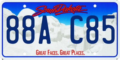 SD license plate 88AC85