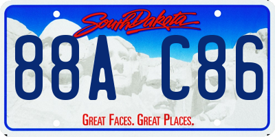 SD license plate 88AC86