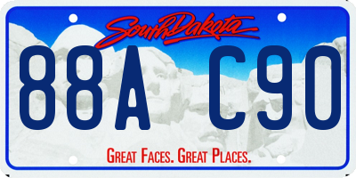 SD license plate 88AC90