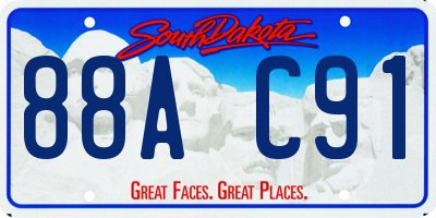 SD license plate 88AC91
