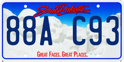 SD license plate 88AC93
