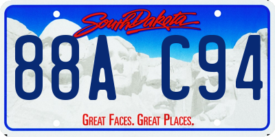 SD license plate 88AC94