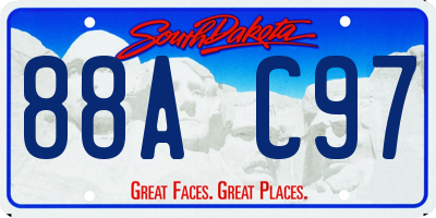 SD license plate 88AC97