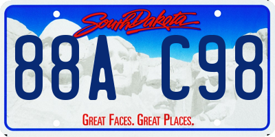 SD license plate 88AC98