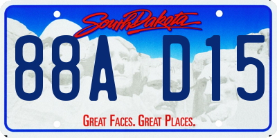 SD license plate 88AD15