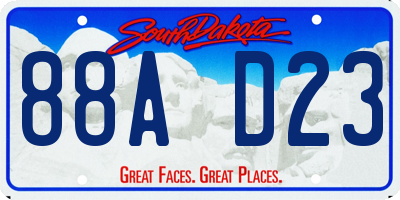 SD license plate 88AD23