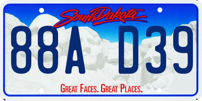 SD license plate 88AD39