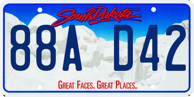 SD license plate 88AD42