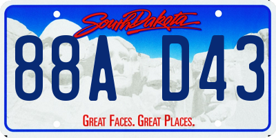SD license plate 88AD43