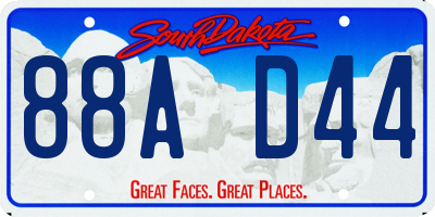SD license plate 88AD44