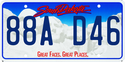 SD license plate 88AD46