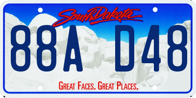 SD license plate 88AD48