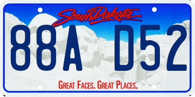 SD license plate 88AD52