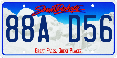 SD license plate 88AD56