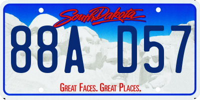 SD license plate 88AD57