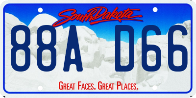 SD license plate 88AD66