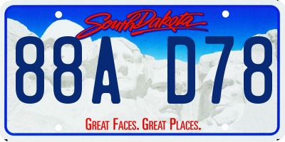 SD license plate 88AD78