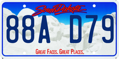 SD license plate 88AD79