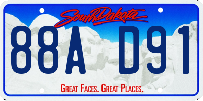 SD license plate 88AD91