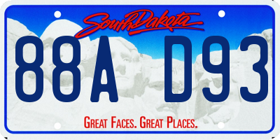 SD license plate 88AD93