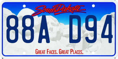 SD license plate 88AD94