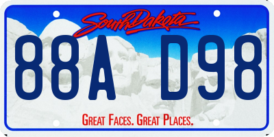 SD license plate 88AD98