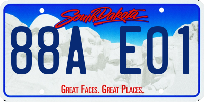 SD license plate 88AE01